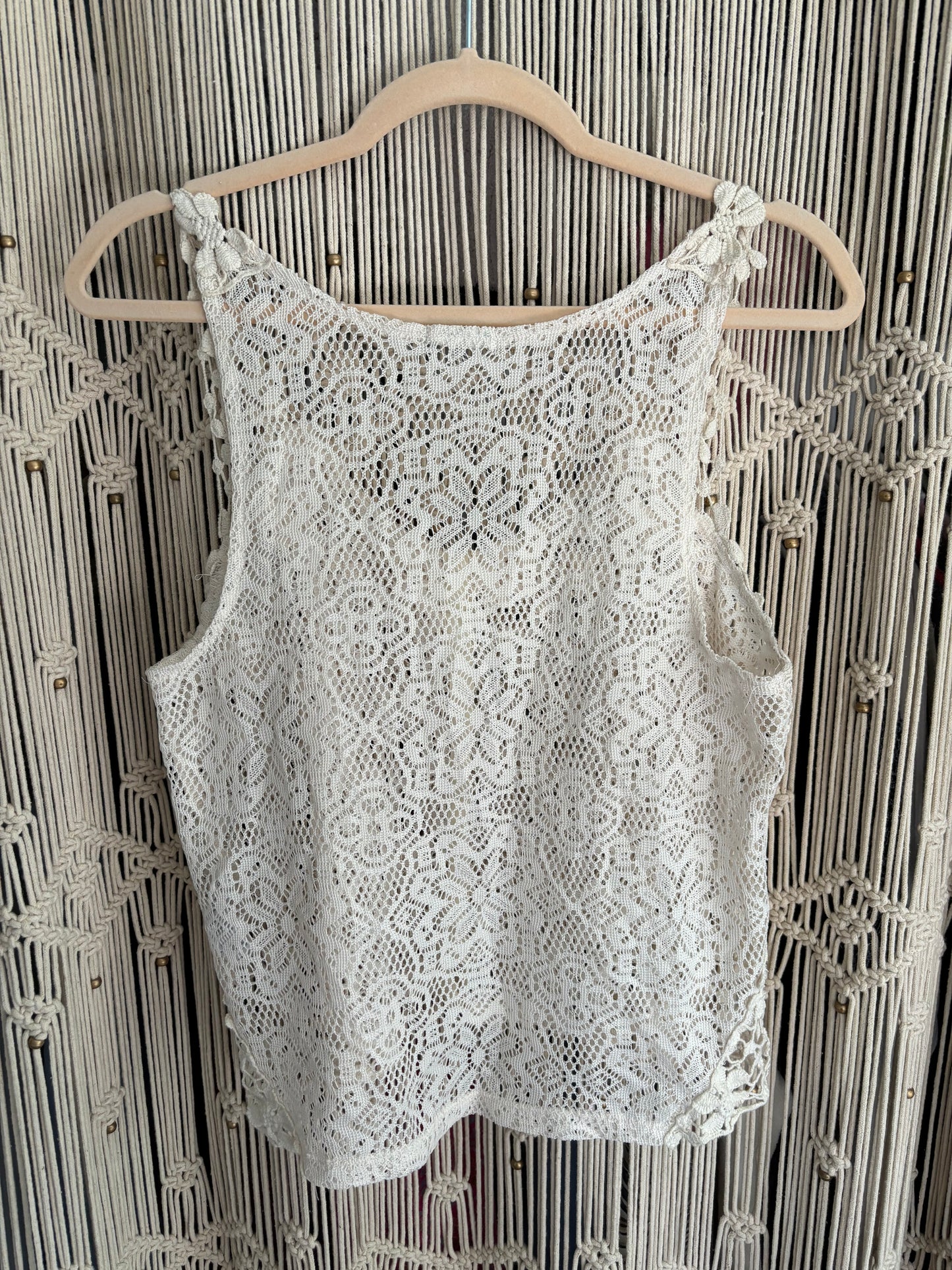 Cream Lace Tank Top (S)