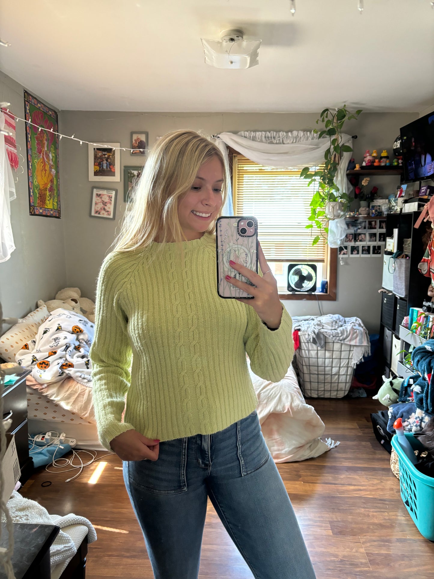 Green Mock Neck Sweater (S)