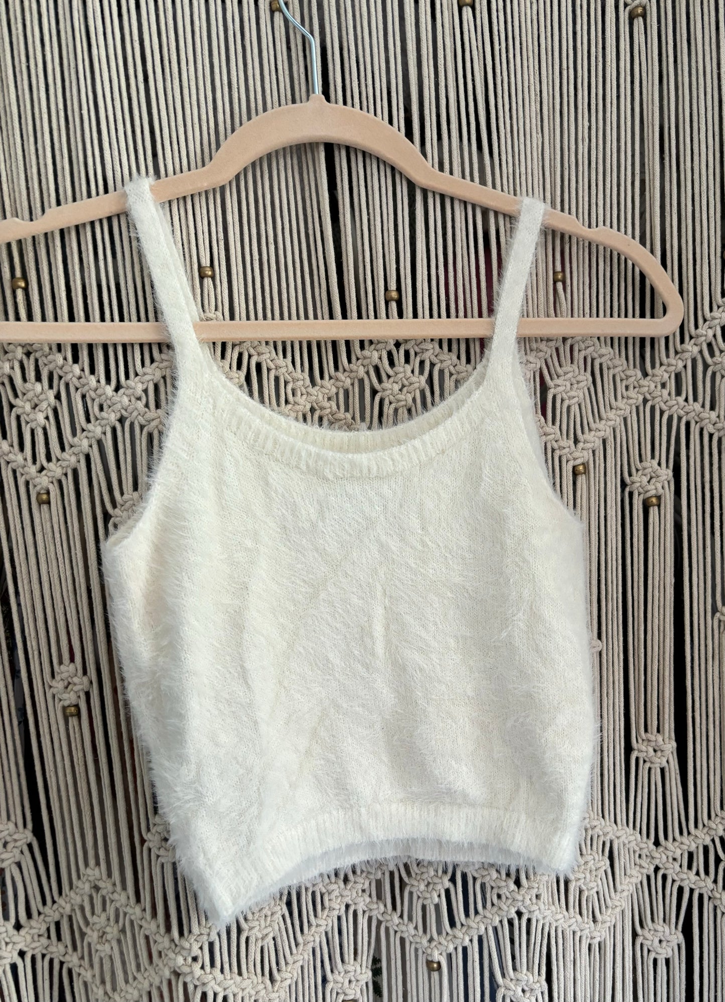 Fluffy White Flower Tank Top (XS)