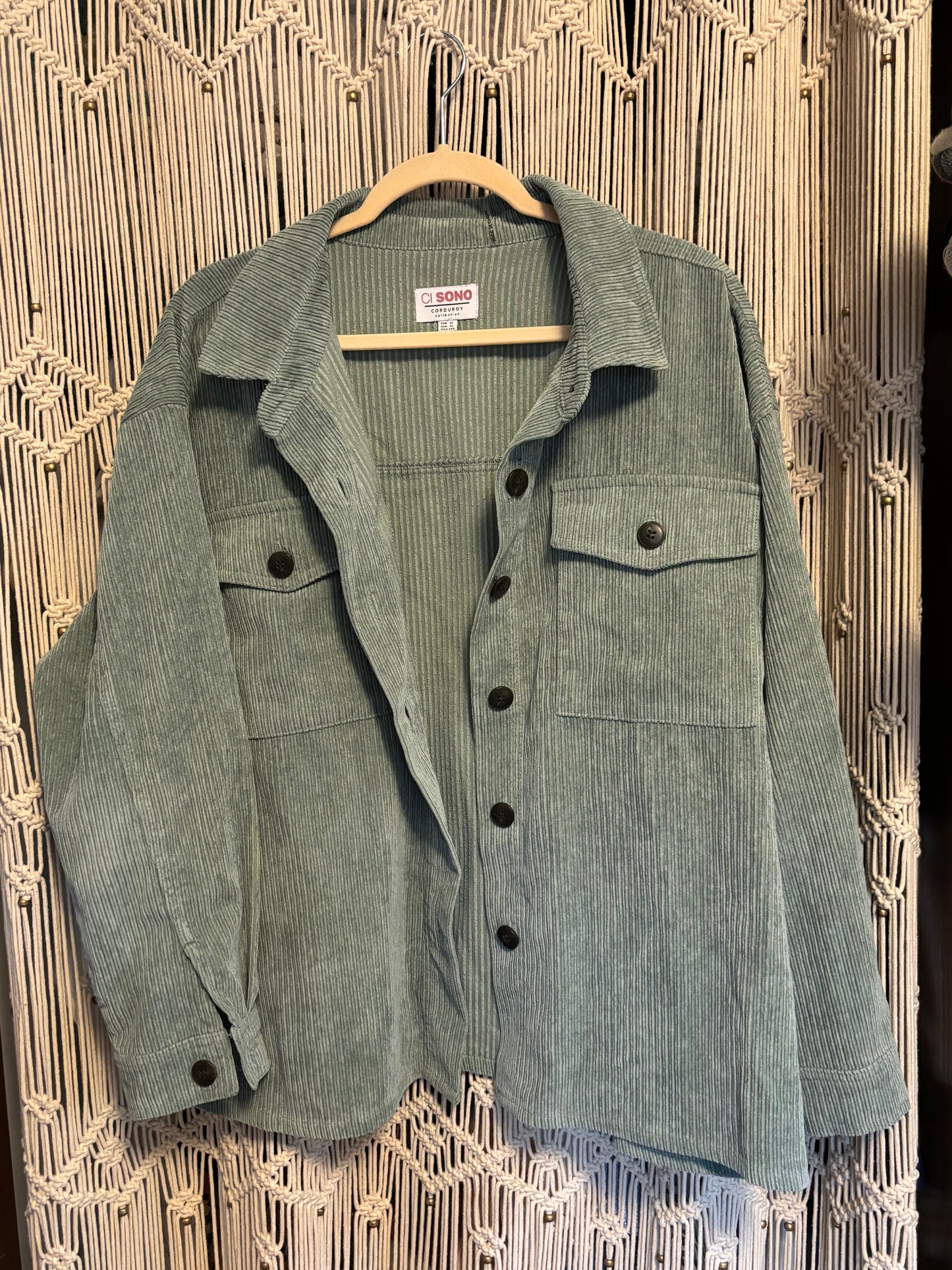 Green Corduroy Jacket/Shirt (XL)