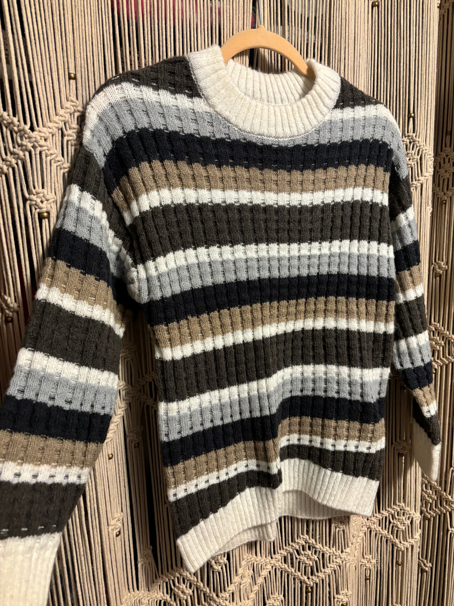 Brown Tripe Sweater (XS)