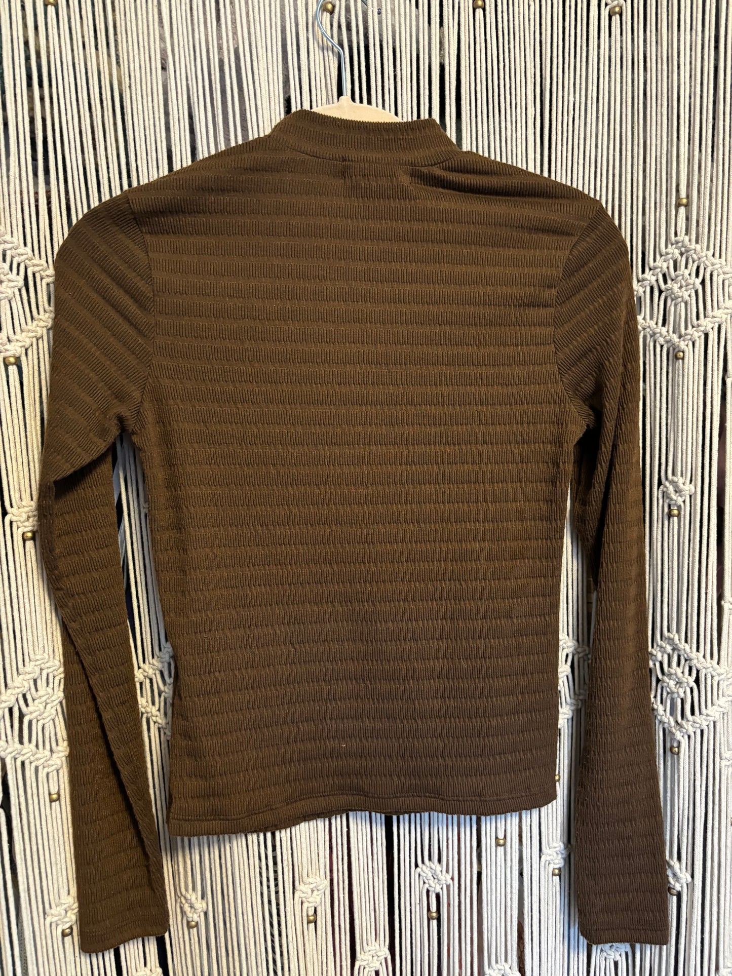 Brown Mock Neck Long Sleeve (S)