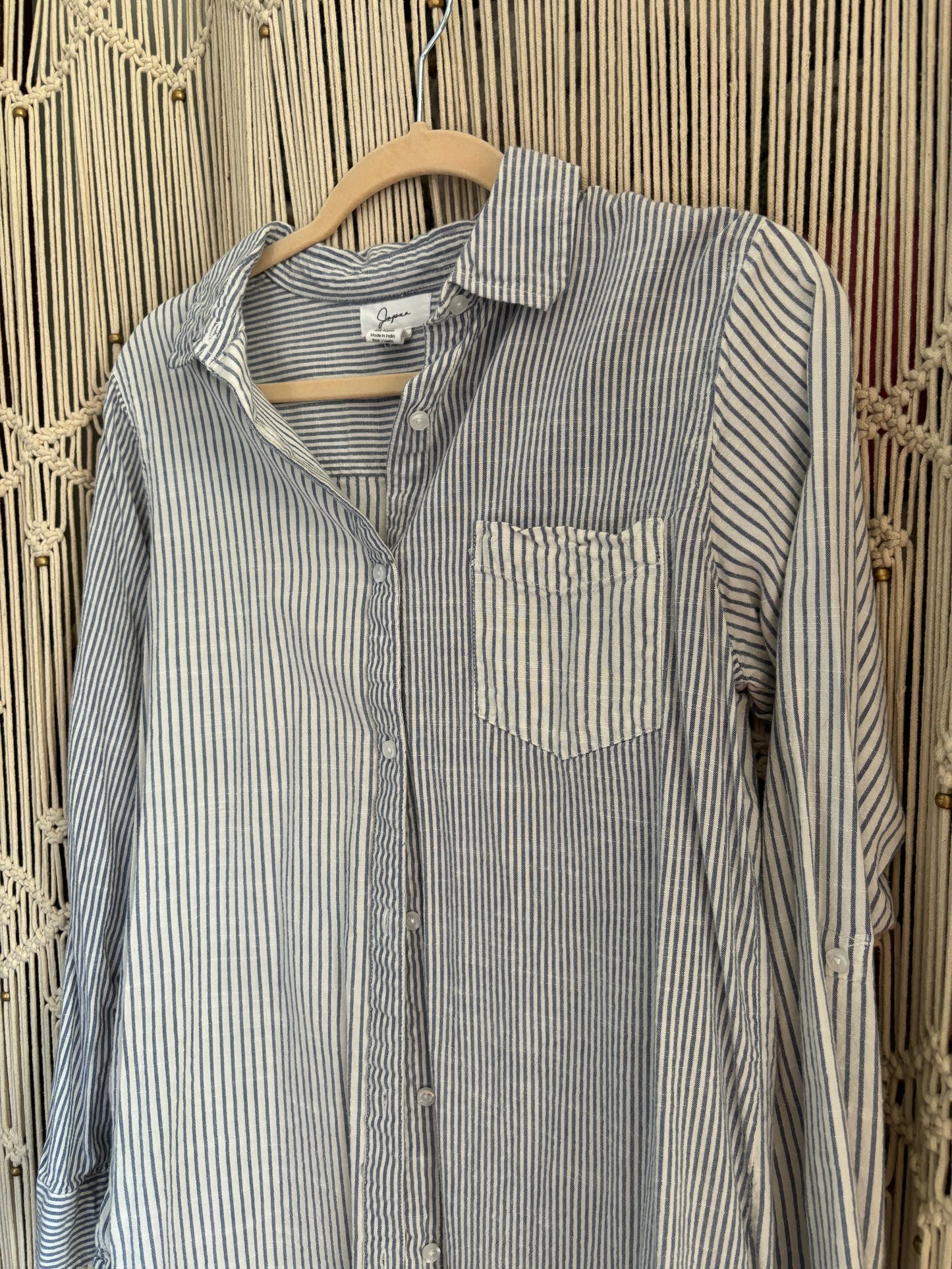 Blue Striped Button Up (M)