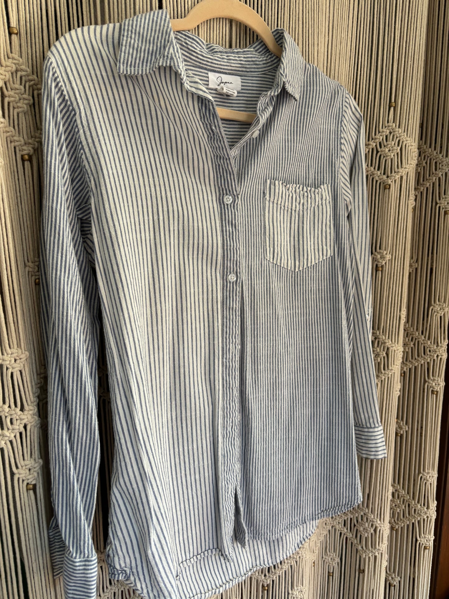 Blue Striped Button Up (M)