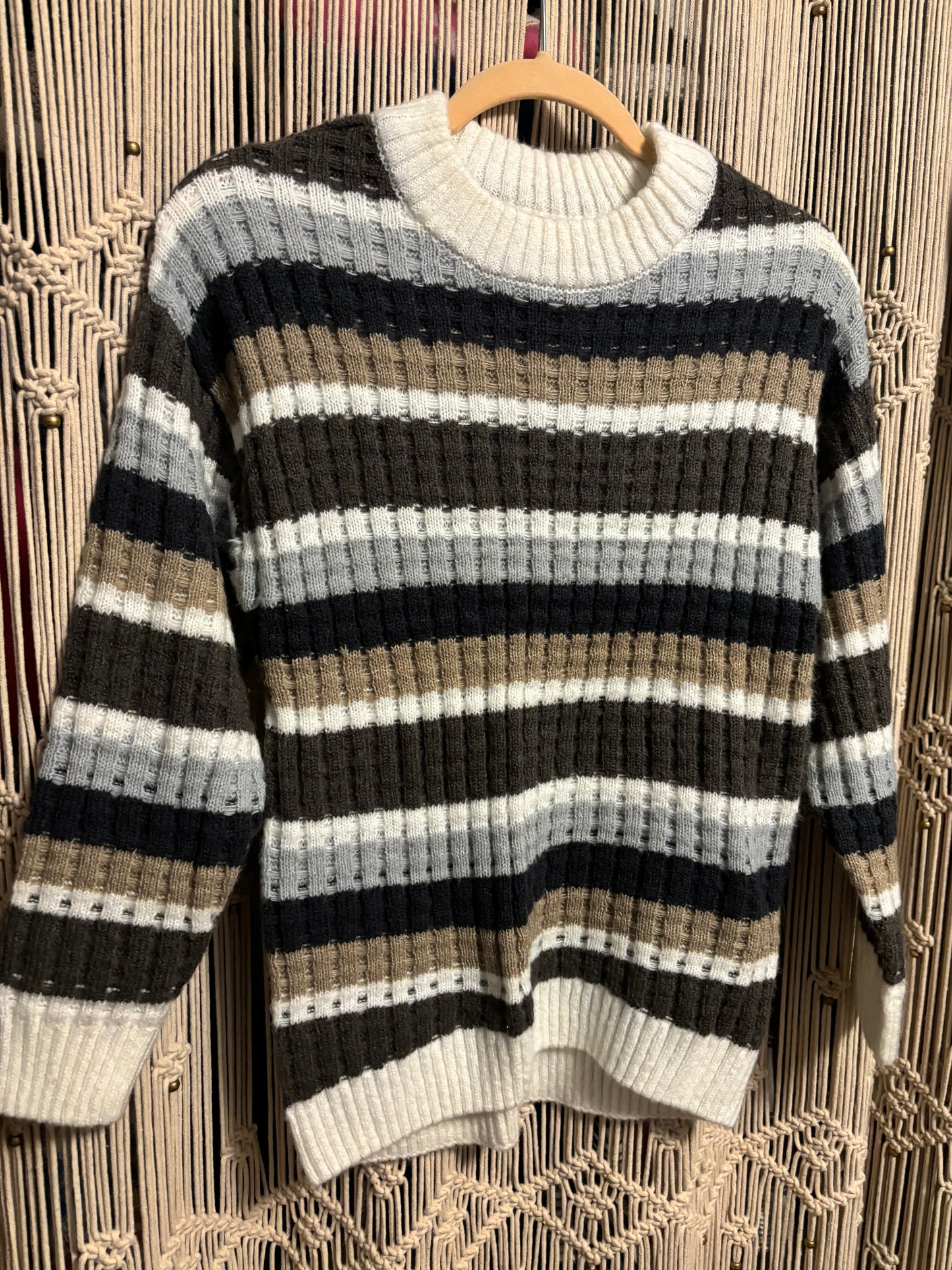 Brown Tripe Sweater (XS)