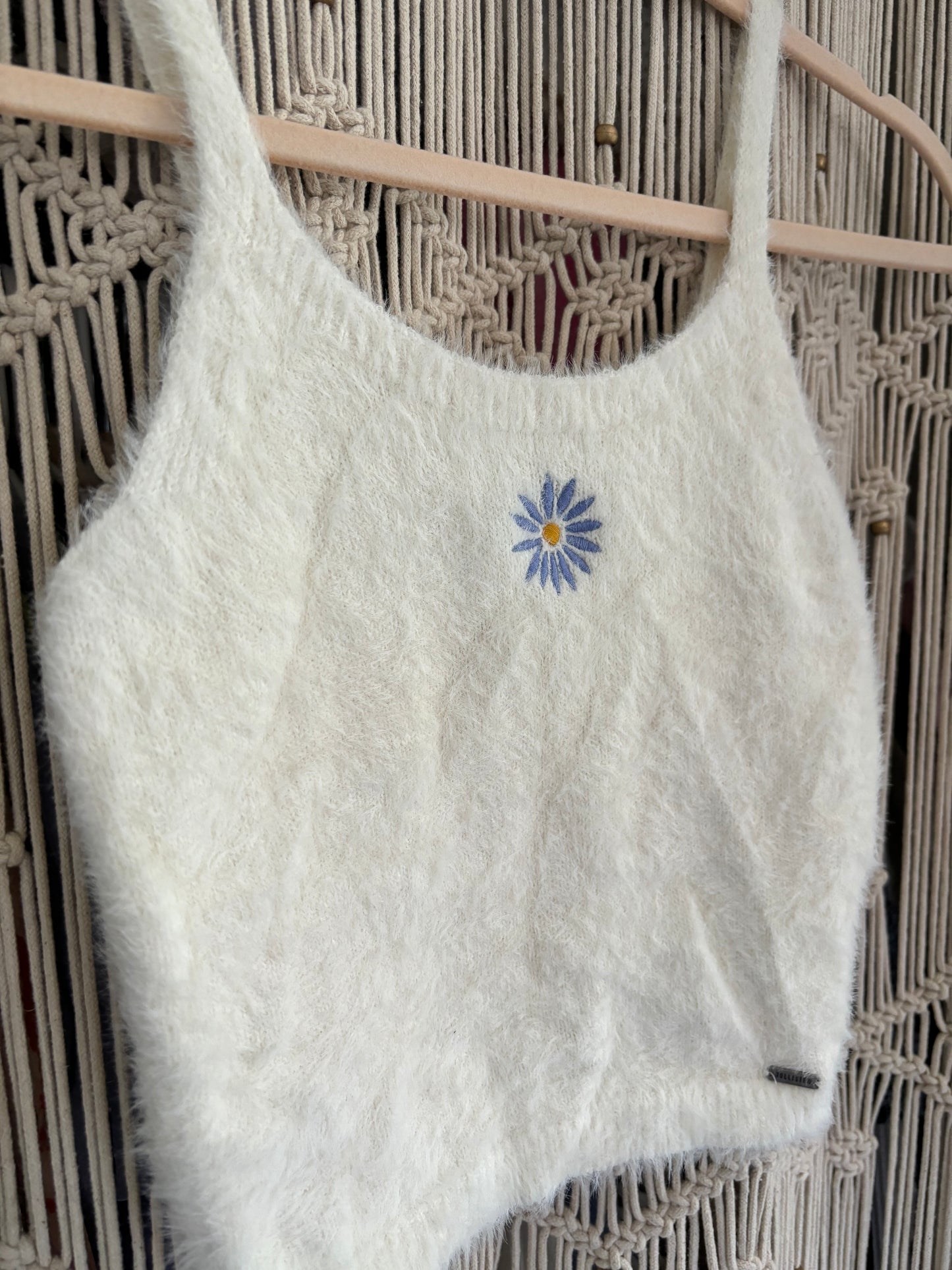 Fluffy White Flower Tank Top (XS)