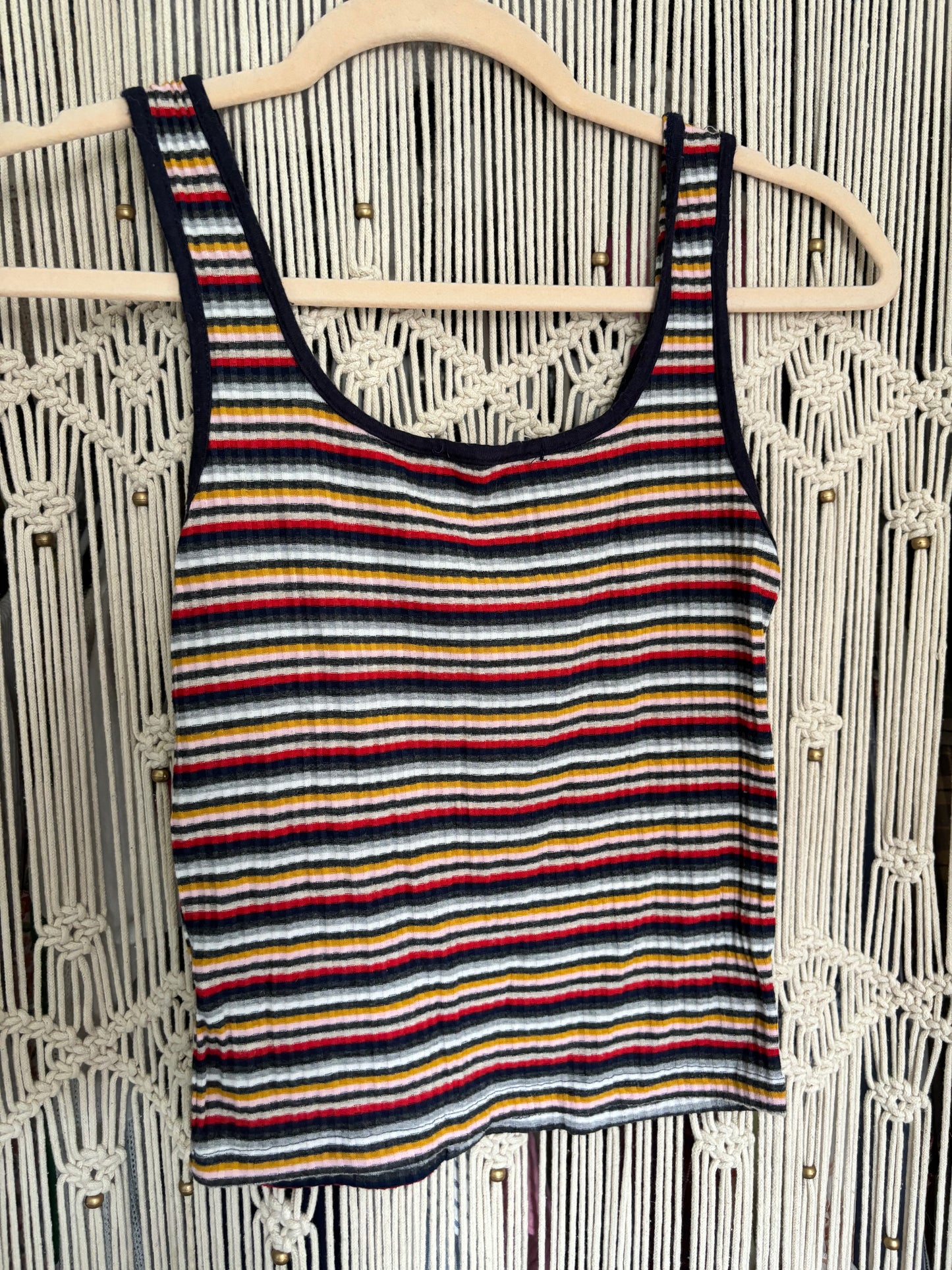 Stripped Button Tank Top (S)