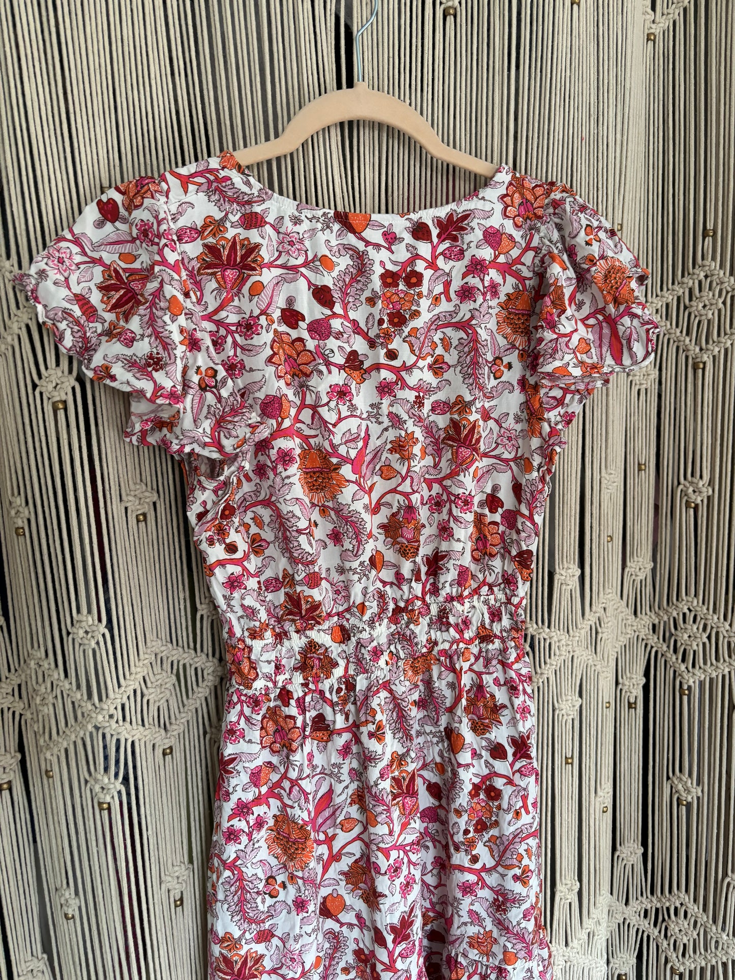 Pink & Orange Floral Dress (S)