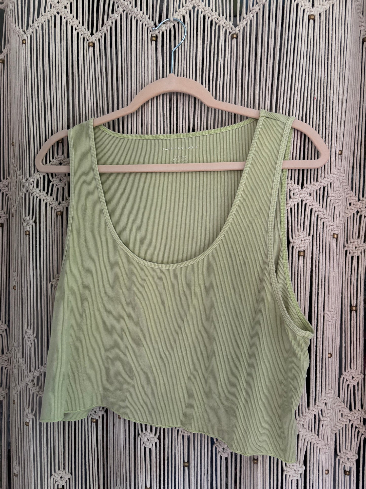 Green Cropped Tank Top (XL)