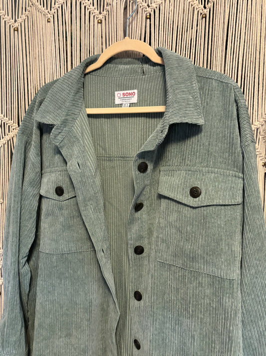 Green Corduroy Jacket/Shirt (XL)