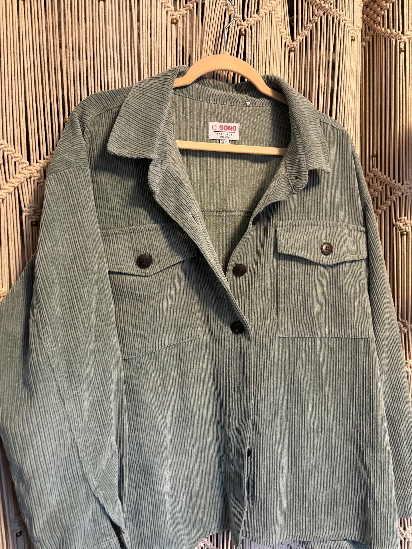 Green Corduroy Jacket/Shirt (XL)