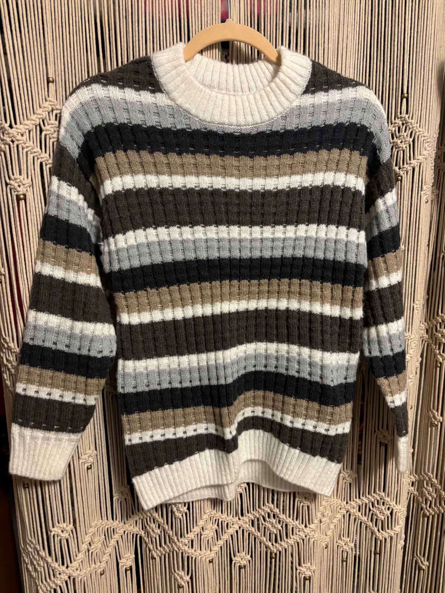 Brown Tripe Sweater (XS)