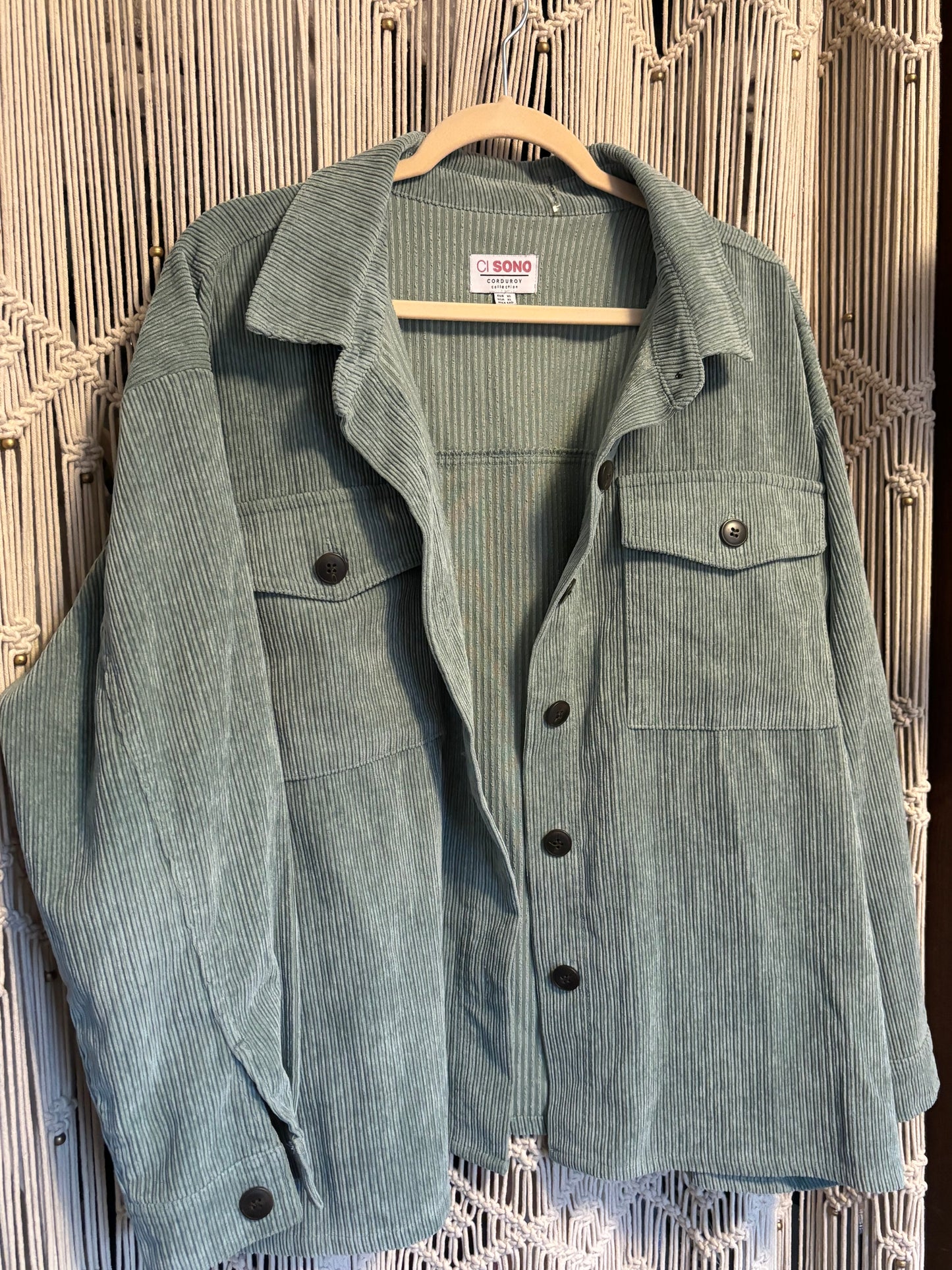 Green Corduroy Jacket/Shirt (XL)