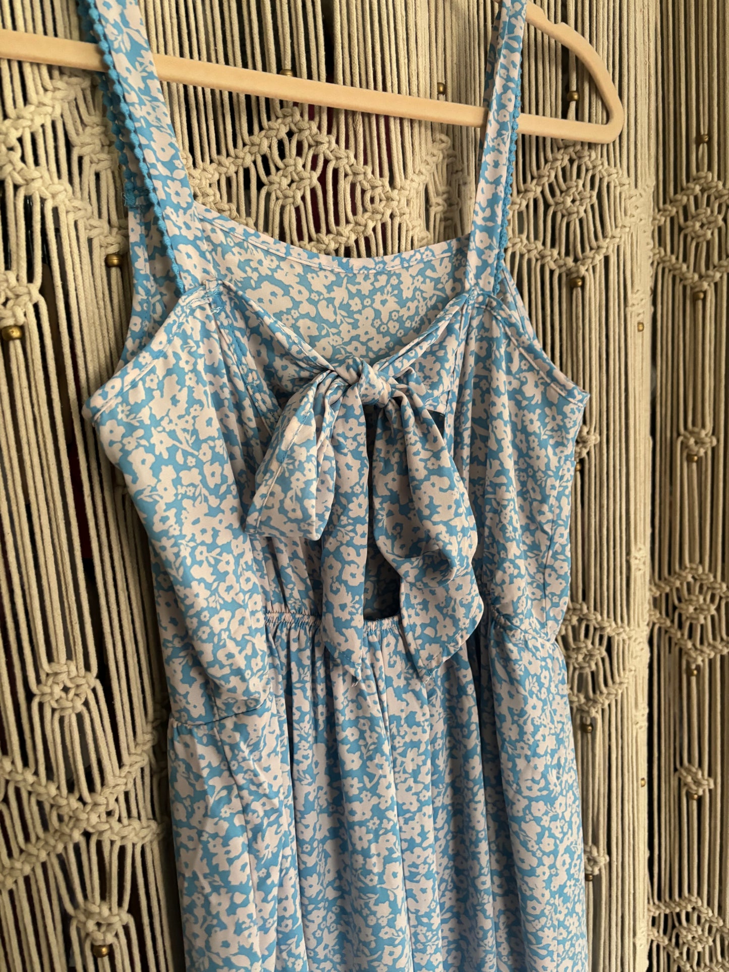 Blue Floral Maxi Dress (S)