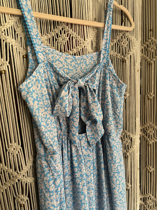 Blue Floral Maxi Dress (S)