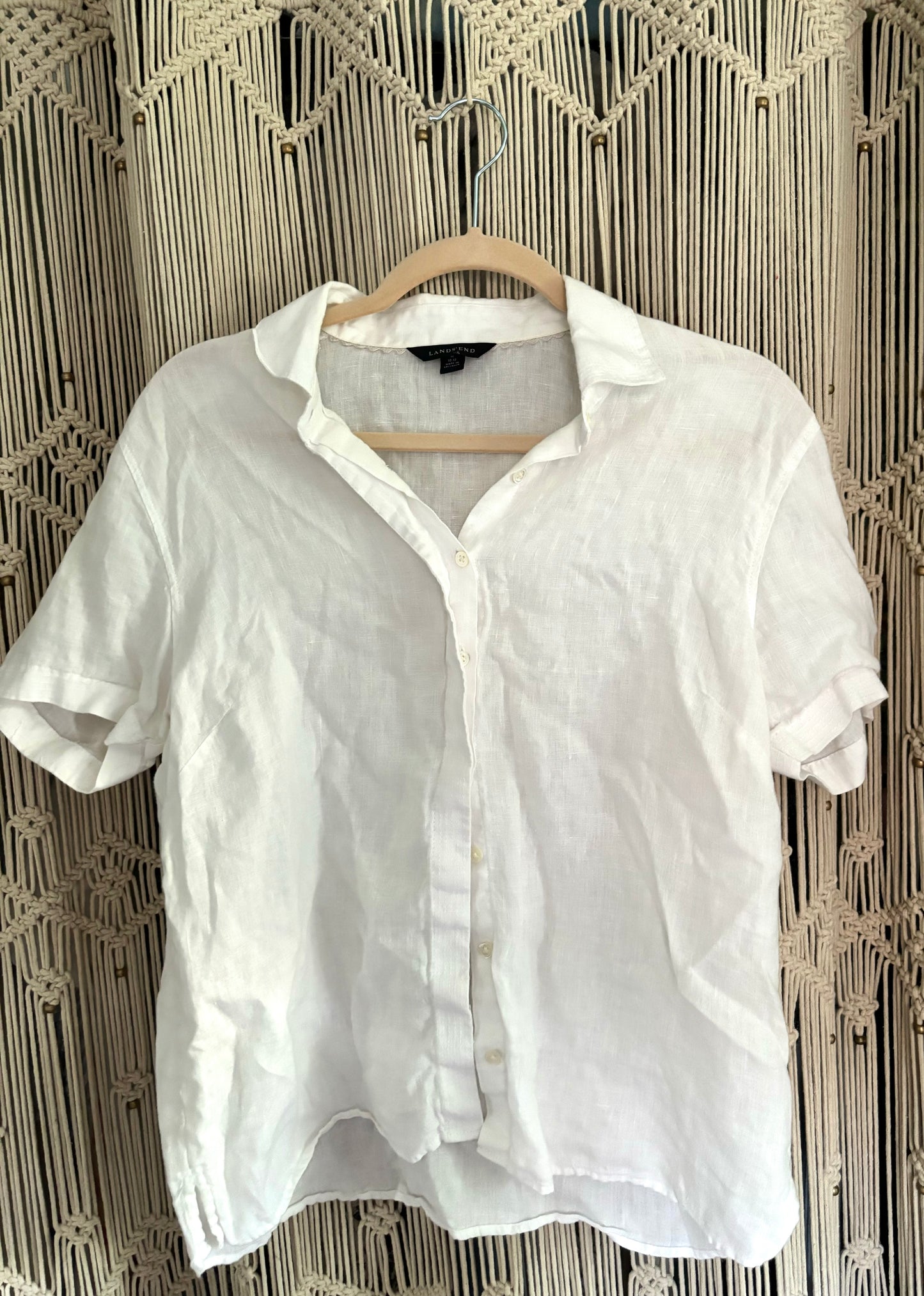 White Linen Button Down (M)