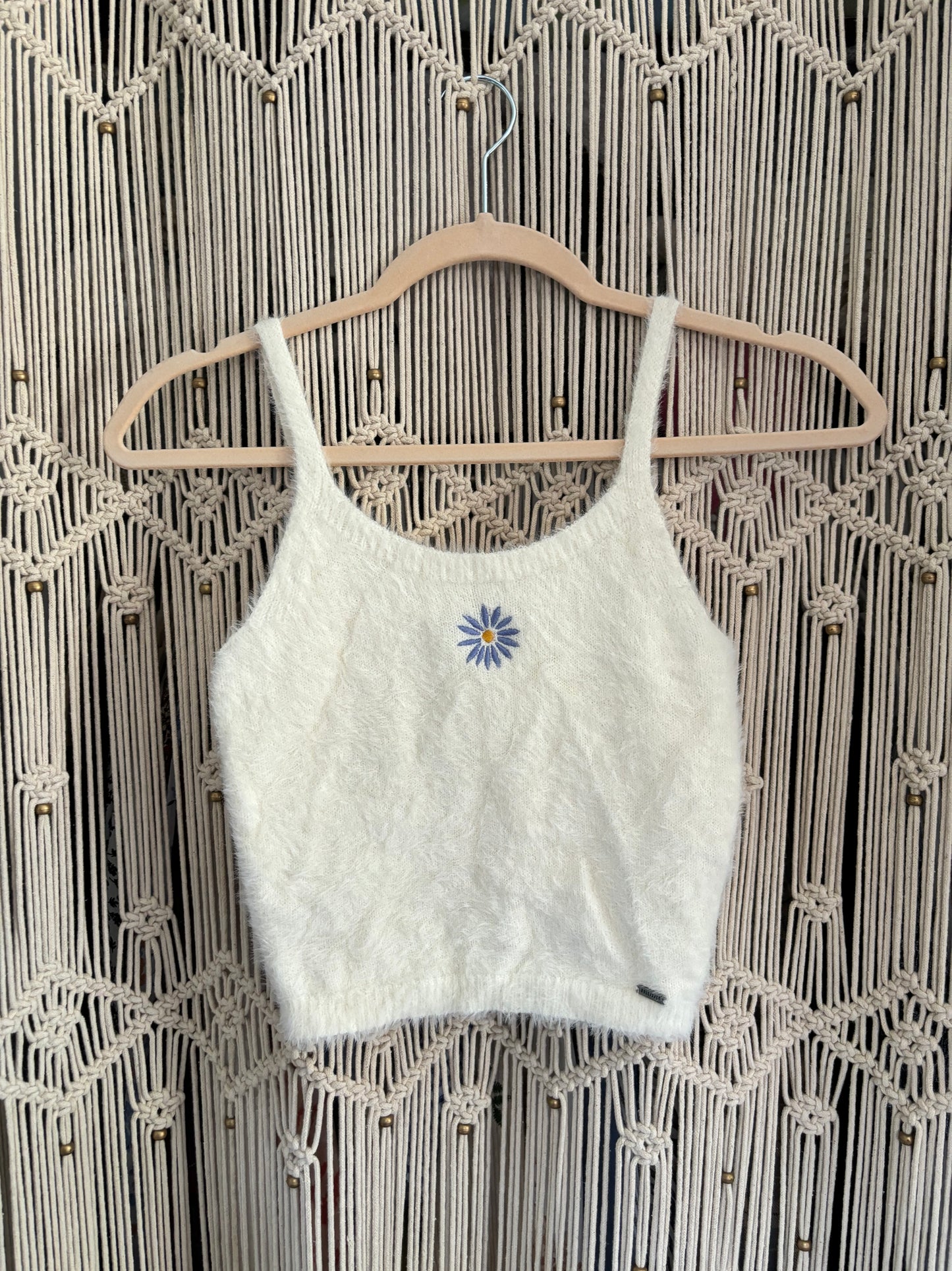 Fluffy White Flower Tank Top (XS)