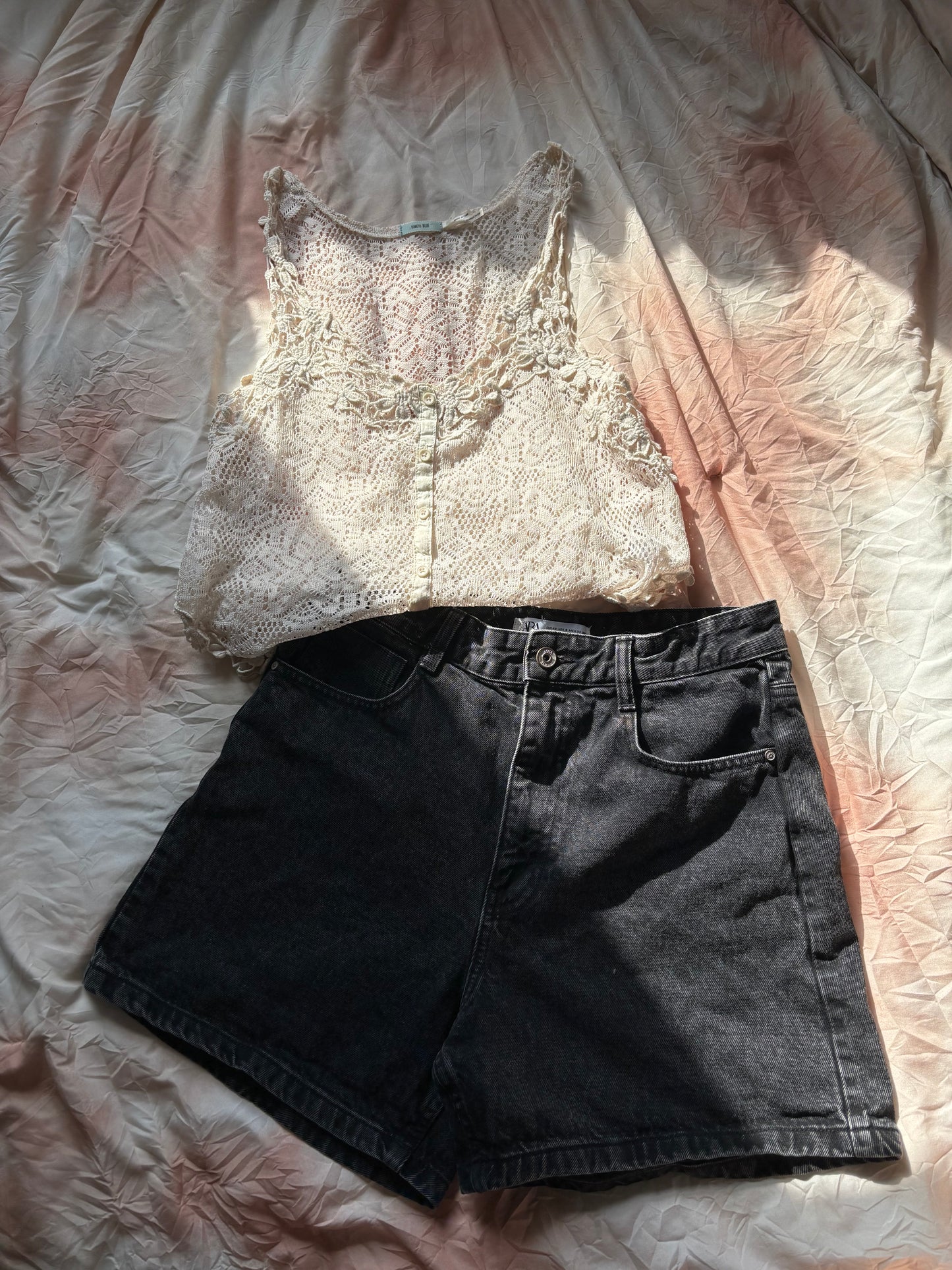 Cream Lace Tank Top (S)