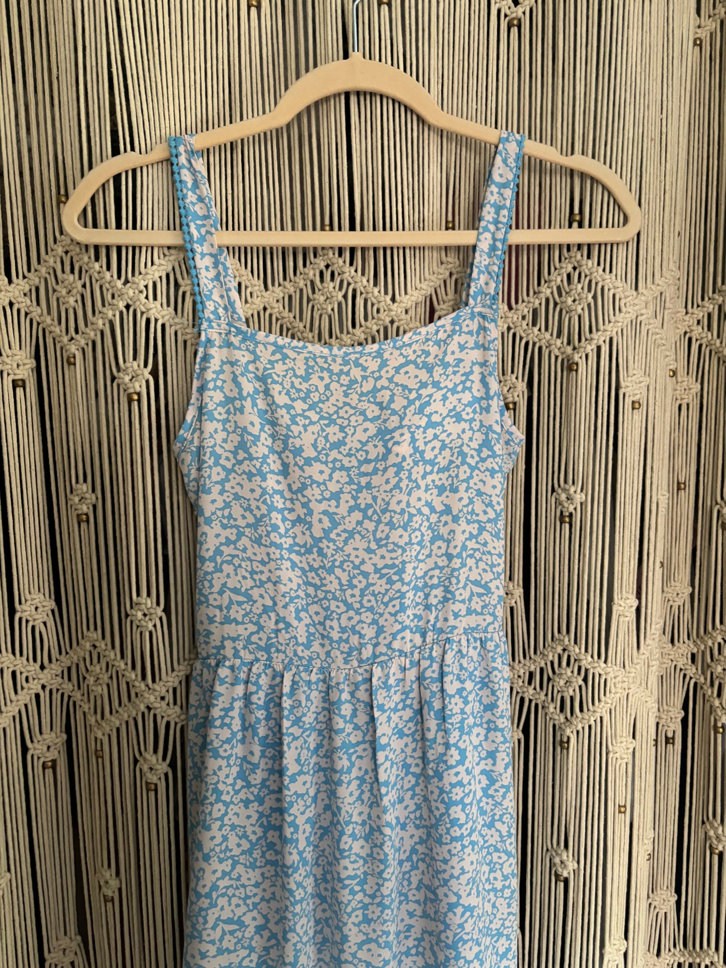 Blue Floral Maxi Dress (S)