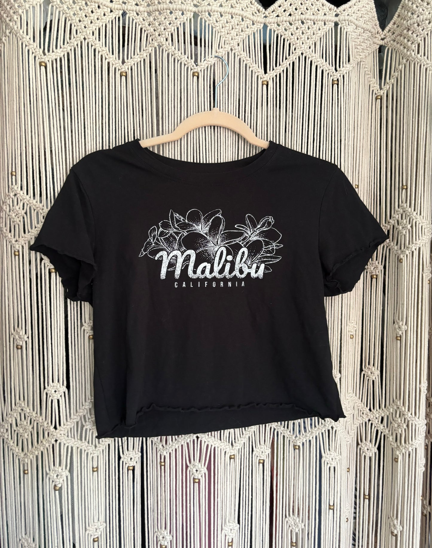 Graphic Black Crop Top (L)