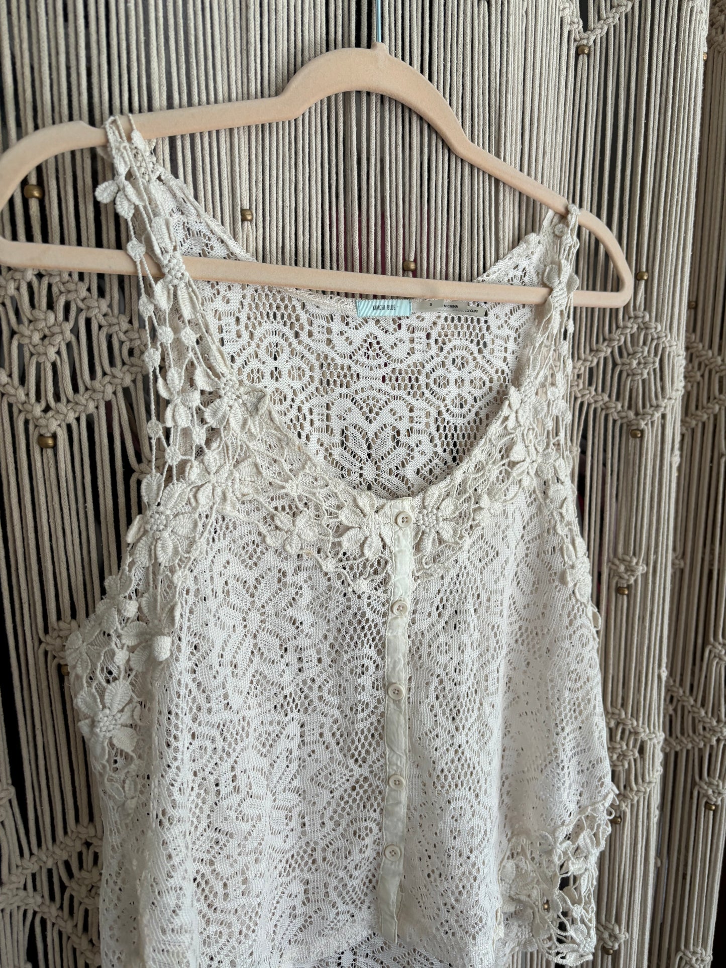 Cream Lace Tank Top (S)